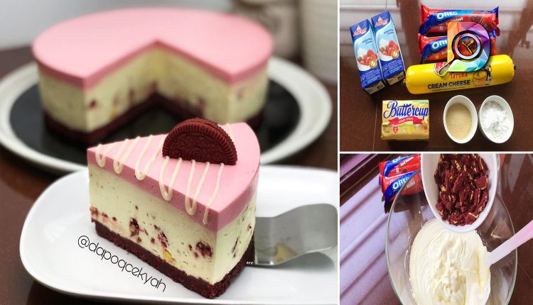Resepi Viral Kek Orea Red Velvel Cheese Yang Super Delicious. Tanpa Kukus Dan Tanpa Perlu Bakar!
