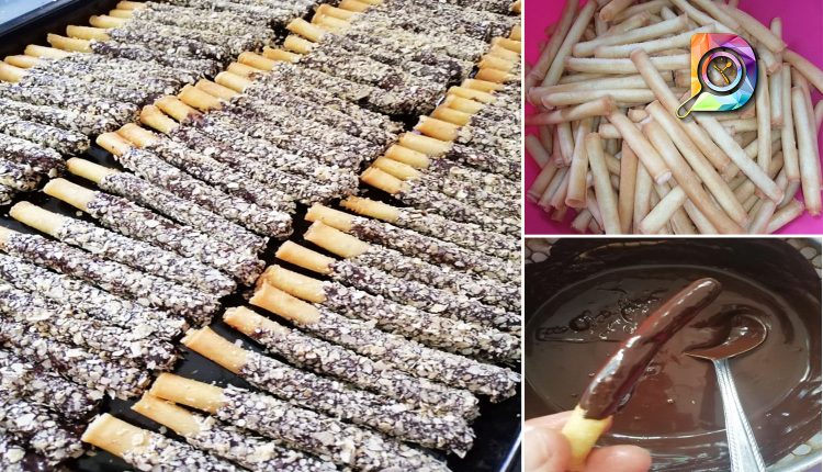 Cara Buat Popia Stik Coklat. Snek Yang Simple Sedap Dan Crunchy, Dengan Salutan Coklat Dan Nestum Yang Marvelous!